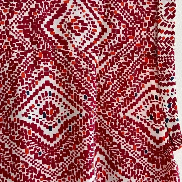 Ann Taylor Petite Red Diamond Print Speckled Tank Top, Size PMedium - Picture 16 of 16